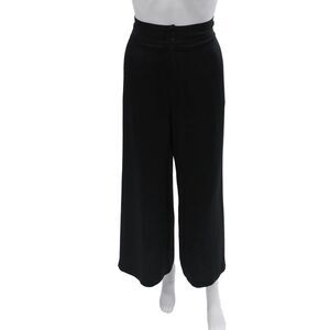 Agnes B Women Cropped Dress Pants Black Polyester Solid Size 40